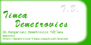 timea demetrovics business card